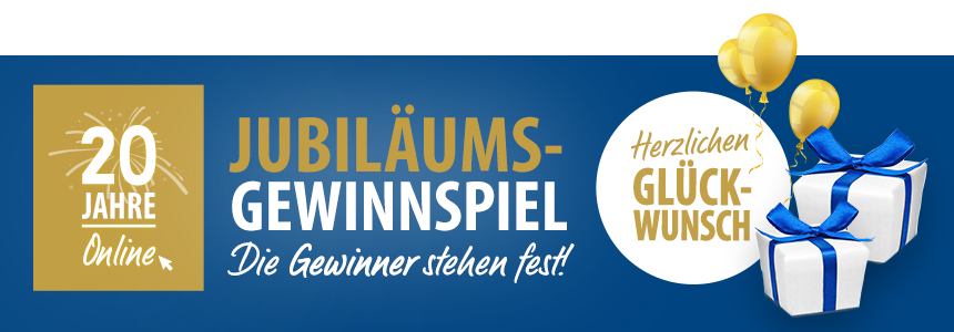 Jubiläums-Gewinnspiel-Gewinner
