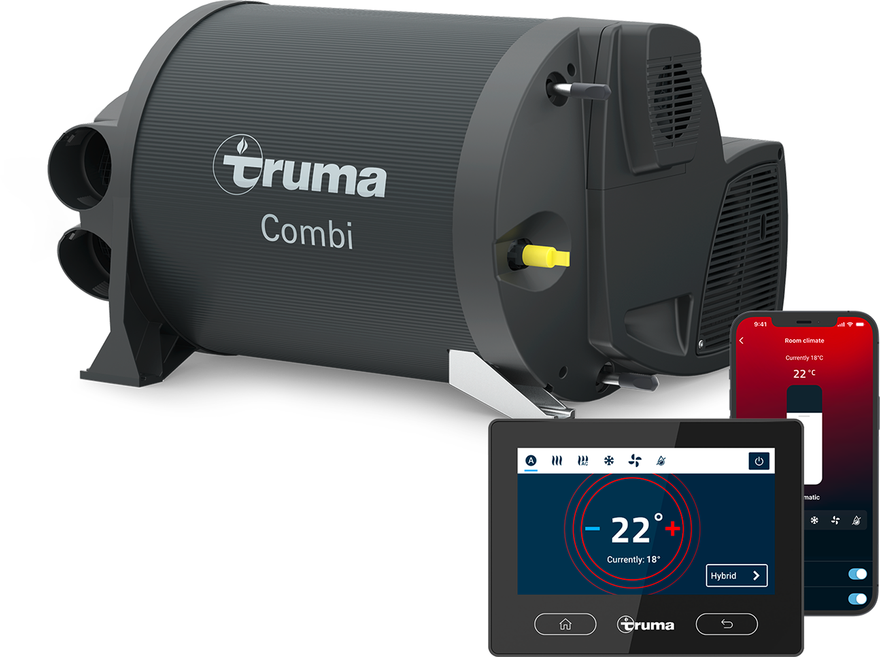 Truma Combi 4 E Flüssiggas- und Elektroheizung 230 V mit 10 Liter Warmwasserbereiter und iNet X Panel 2 Lei...