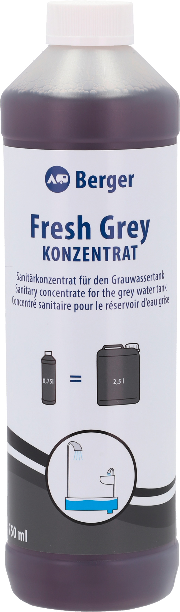 Berger Fresh Grey Konzentrat 750 ml - Sanitärzusatz für den Grauwassertank - Sanitärzusätze & -flüssigkeiten