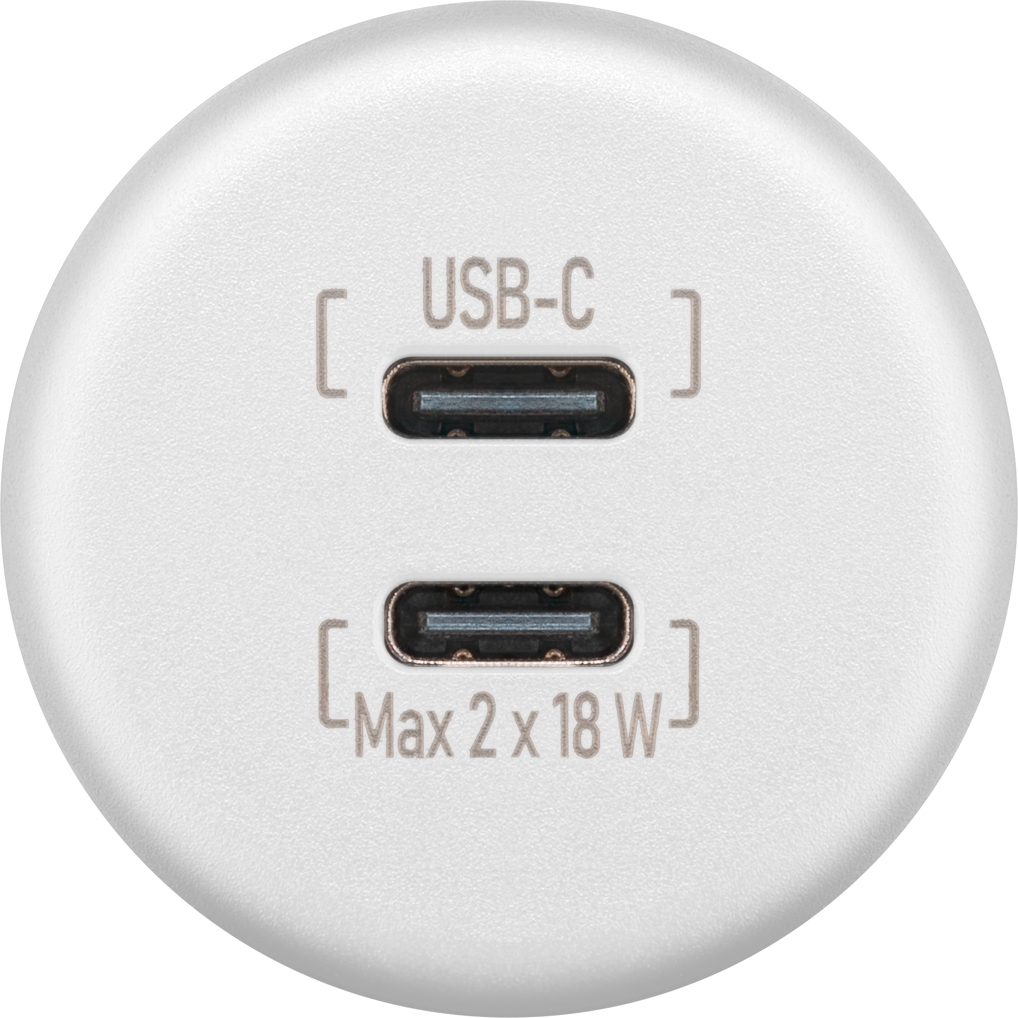 Wentronic Dualer Einbaucharger USB-C weiß max. 18 W - 12 / 24 V Einbausteckdosen