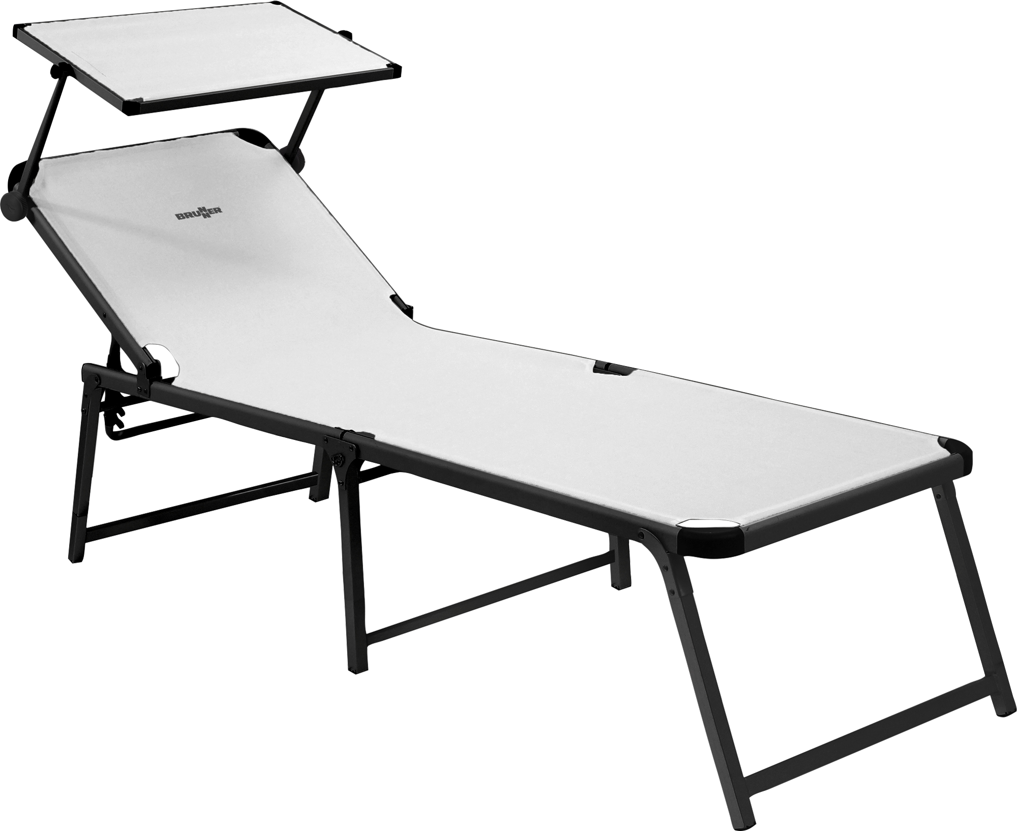 Brunner Marbella High Sonnenliege mit Sonnenschutzdach 198 cm weiß - Liegen