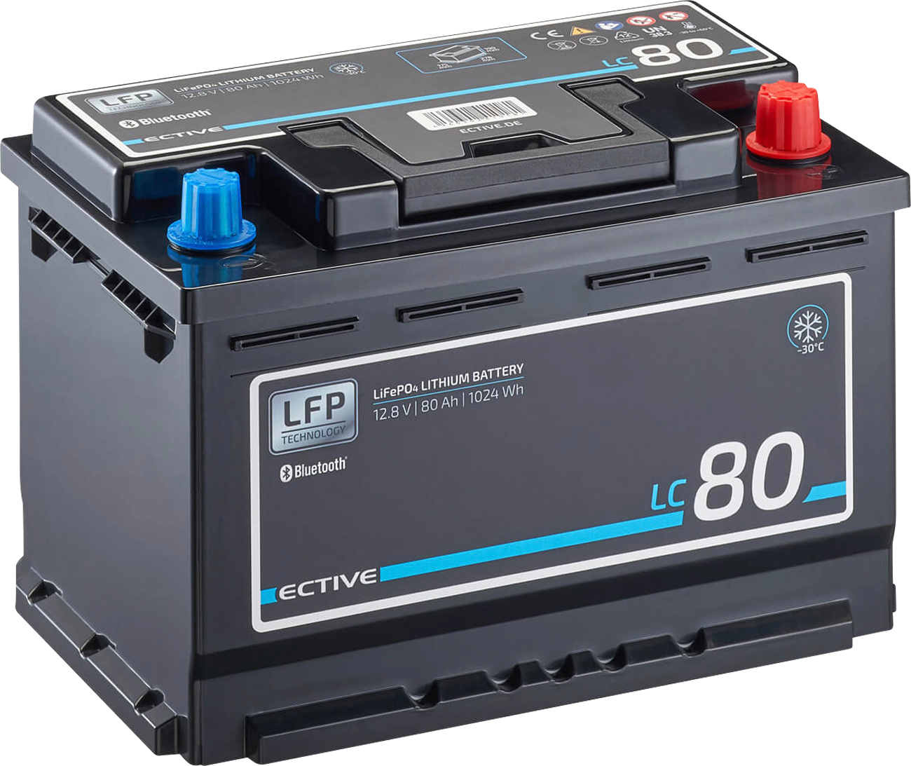 ECTIVE LC 80 LT 12 V LiFePO4 Lithiumbatterie 80 Ah - Fahrzeug-Batterien