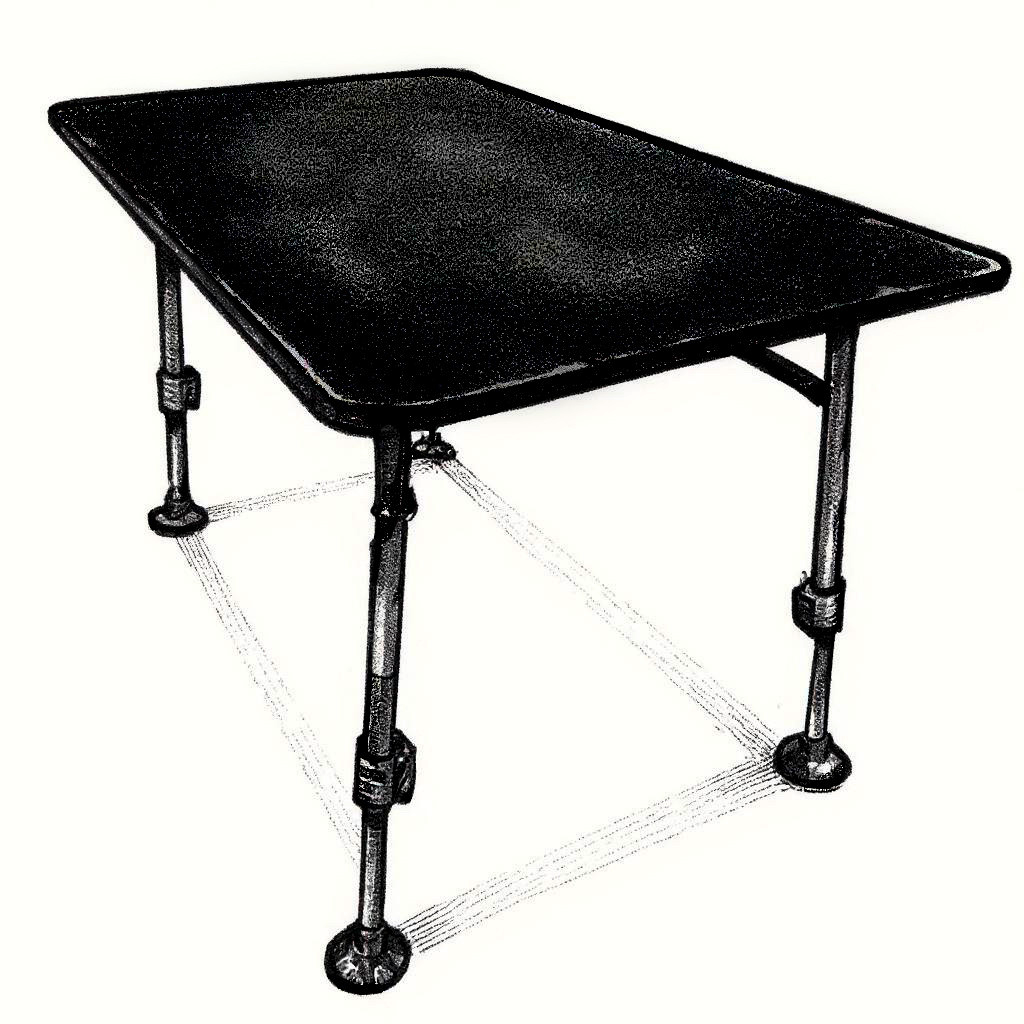 Kampa Beech Camping-Klapptisch 120 x 70 cm höhenverstellbar bis 30 kg schwarz - Klapptische