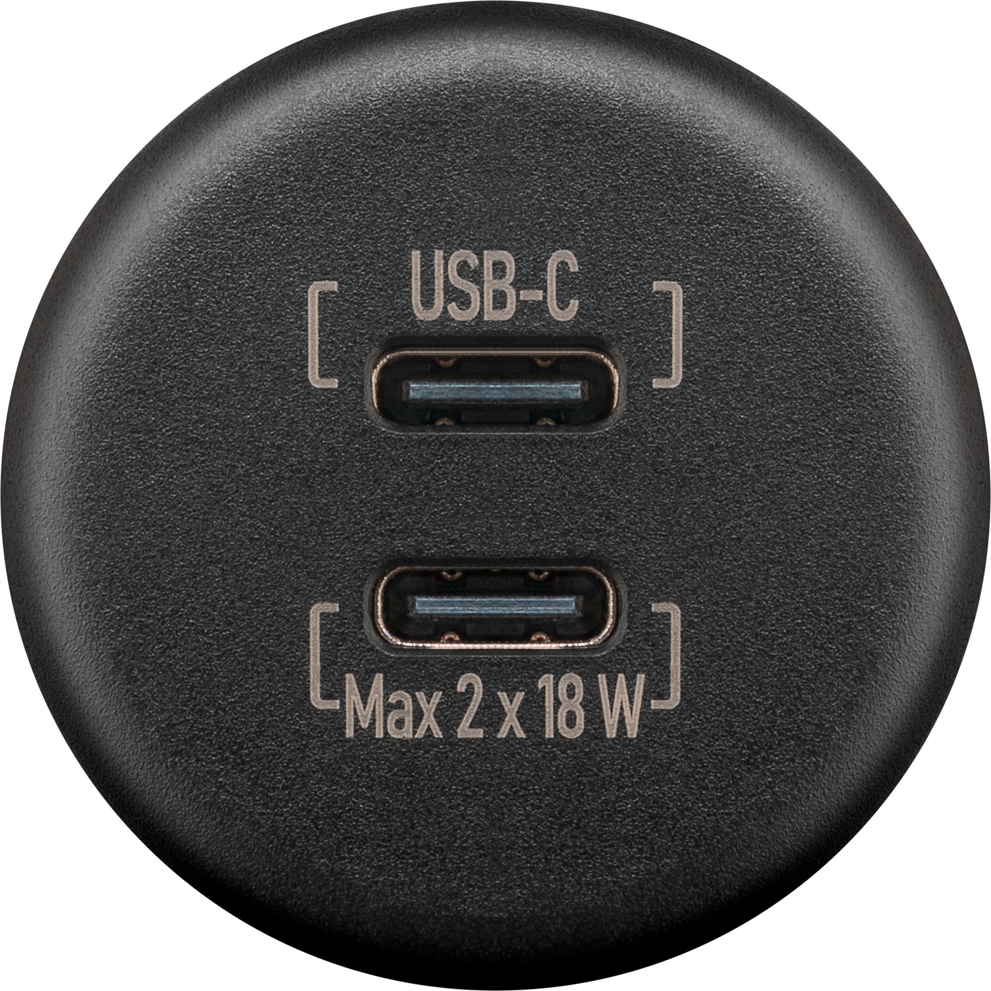 Wentronic Dualer Einbaucharger USB-C anthrazit max. 18 W - 12 / 24 V Einbausteckdosen