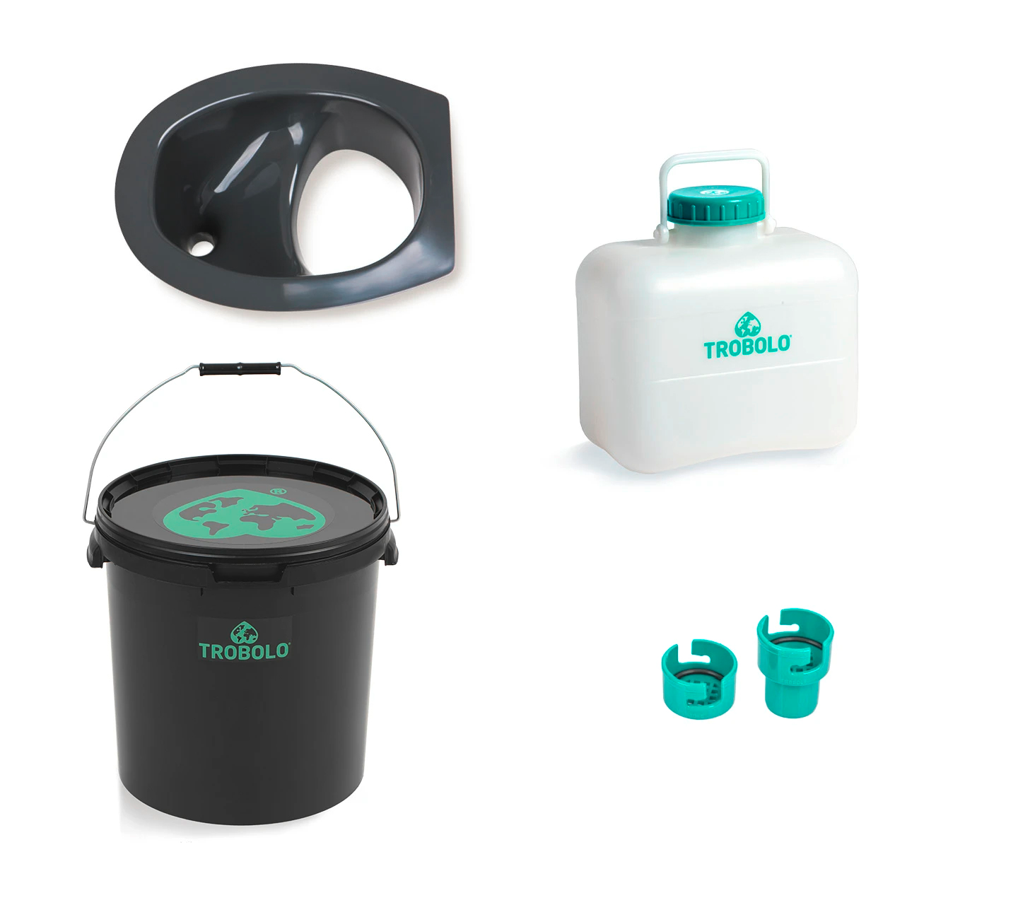 Trobolo Do it yourself Set 4 teilig für den Eigenbau der Trenntoilette 22 Liter grau - Trenntoiletten