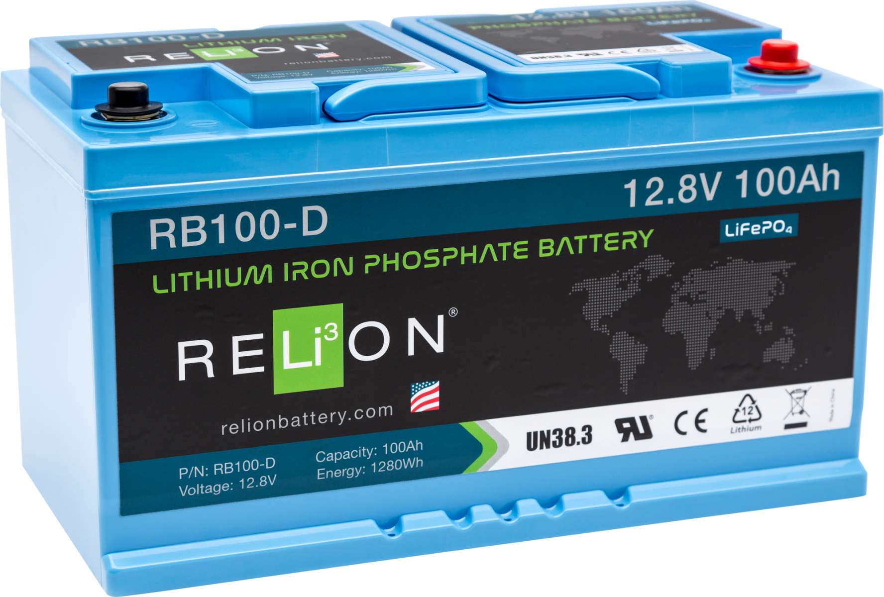 Relion Lithium-Ionen Batterie 12 V / 100 Ah - Fahrzeug-Batterien