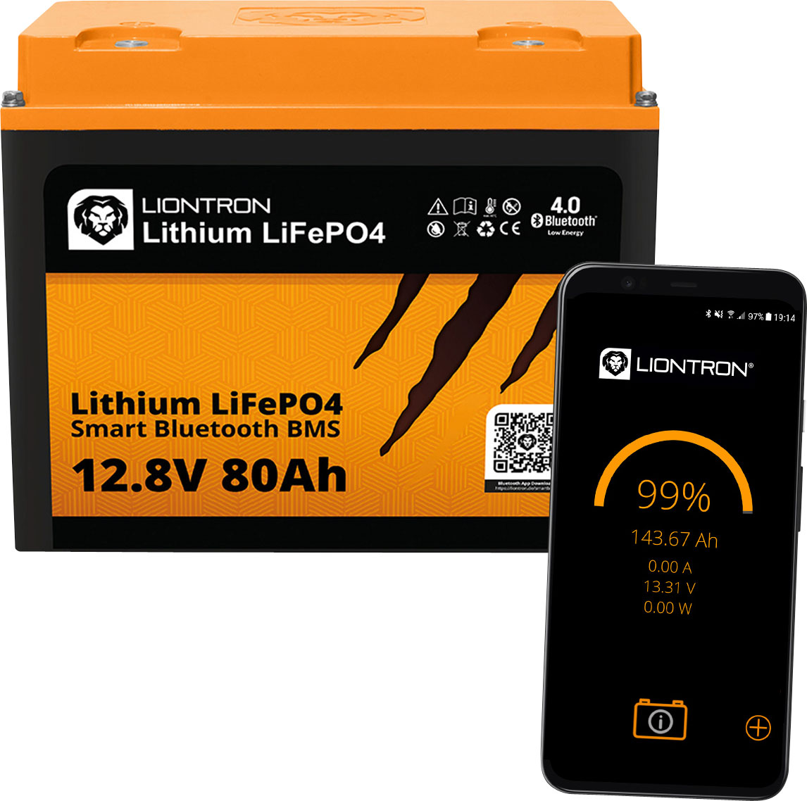 LIONTRON LiFePO4 LX Smart BMS Akku 12,8 V Bluetooth 80 Ah - Fahrzeug-Batterien