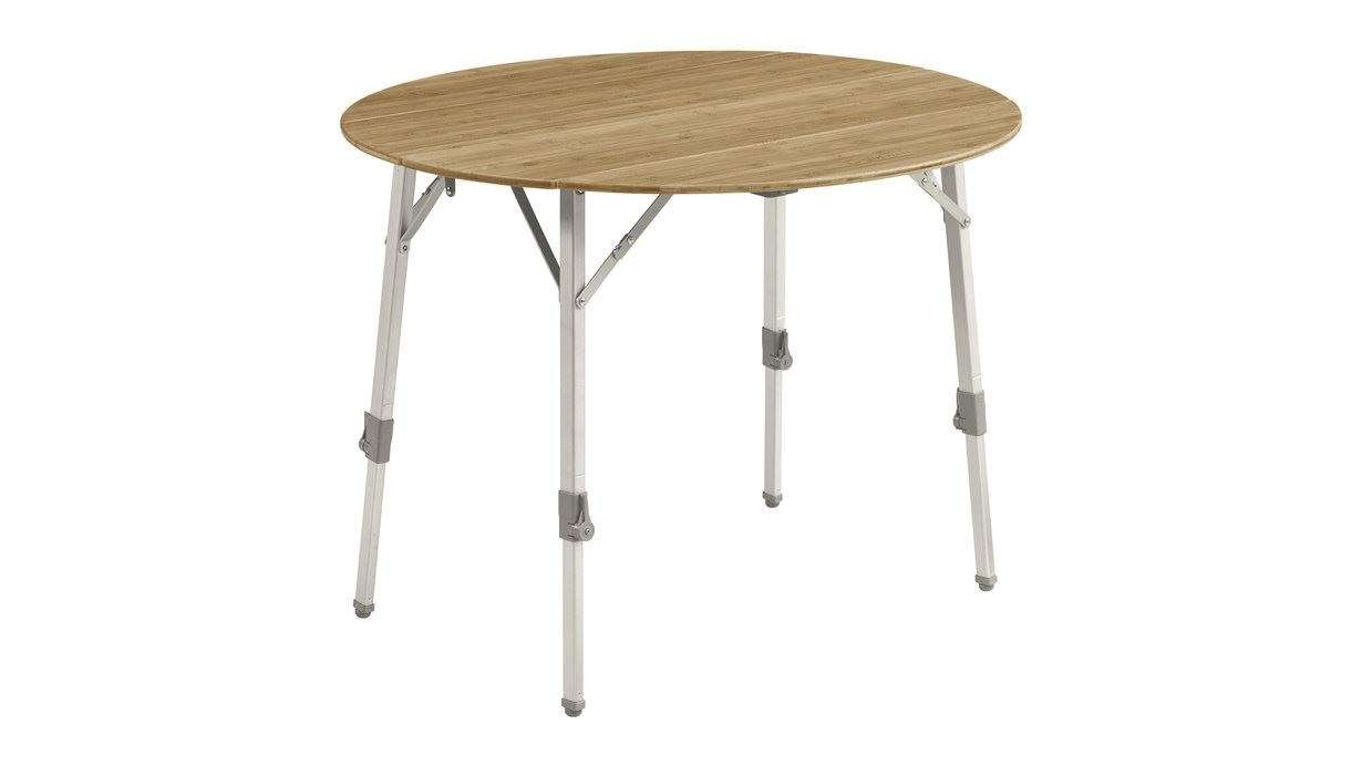 Outwell Custer Round Falttisch mit Bambustischplatte Rund 90 cm - Klapptische